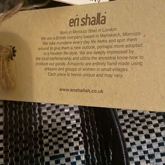 NWT Anthroplogie En Shalla Blue Plaid Crossbody tote bag w/ gold metallic trim - Picture 7 of 12